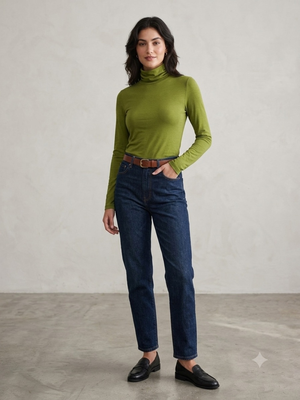 GAP Feather Turtleneck olive green long sleeve light weight women’s size small
